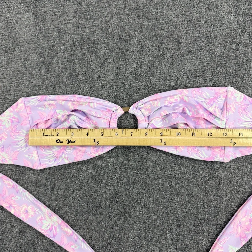 Kulani Kinis Bikini Top Womens Large Floral Print Bandeau Tie Swim Beach